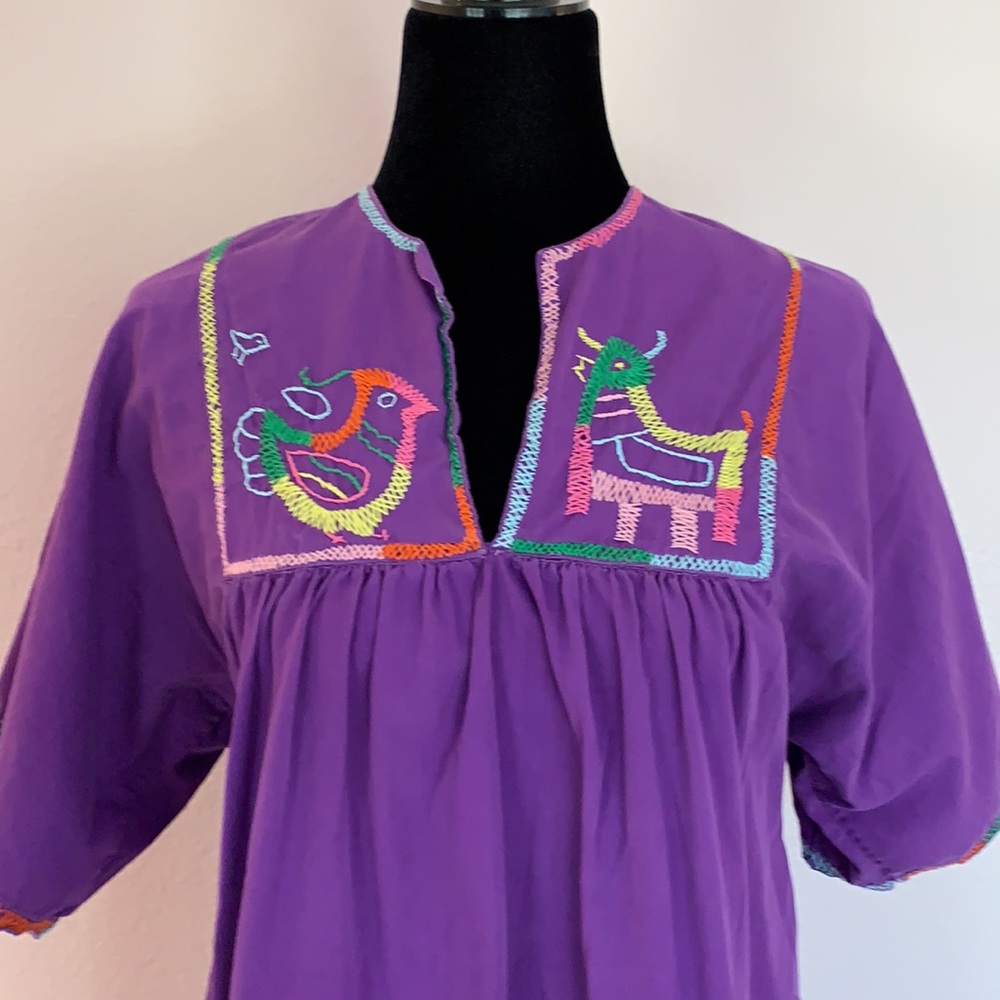 Vintage 1960s boho Mexican caftan dress